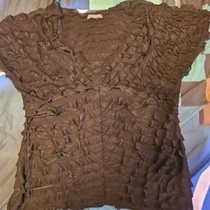 Elegant Black Textured Women's Top